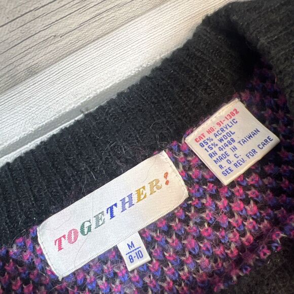 Vintage 90’s Together Shoulder Pads Sweater Womens Size M - Picture 7 of 8